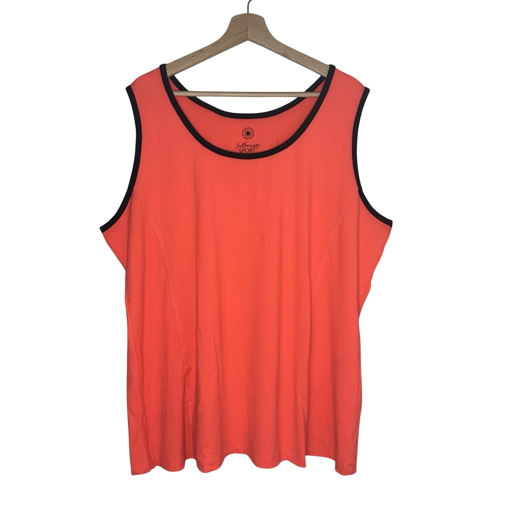 Women's Full Beauty Sport Performance Athletic Tank Top 22/24 1X Orange Coral
